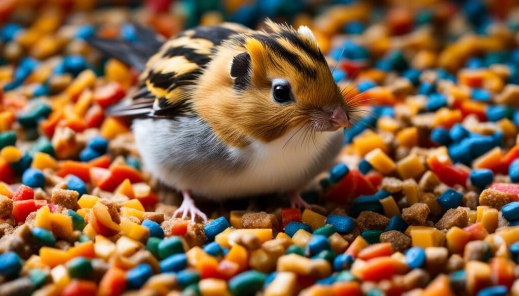 bird eating hamster food