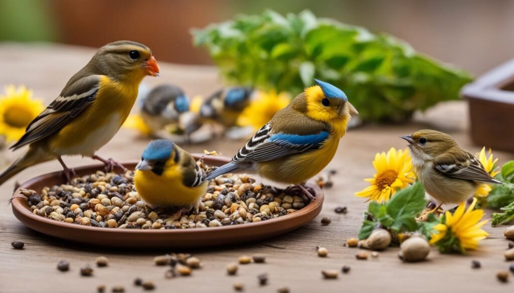 birds eating hamster seed mixes